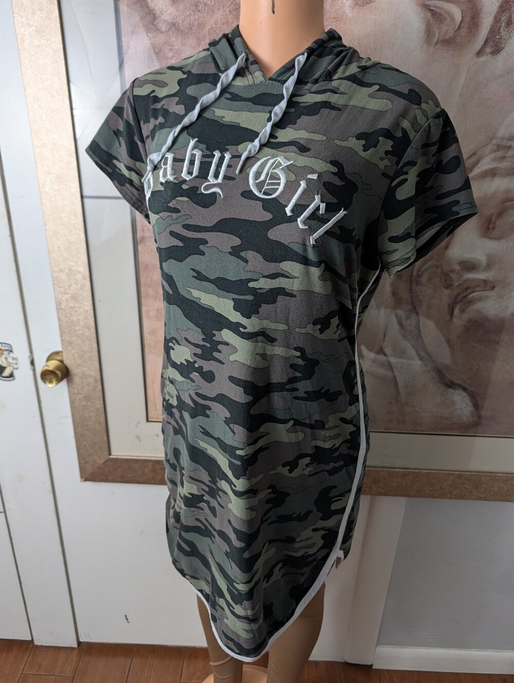 J for Justify "Baby Girl" camouflage hooded dress Size 1x